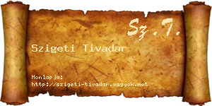 Szigeti Tivadar névjegykártya