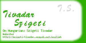 tivadar szigeti business card